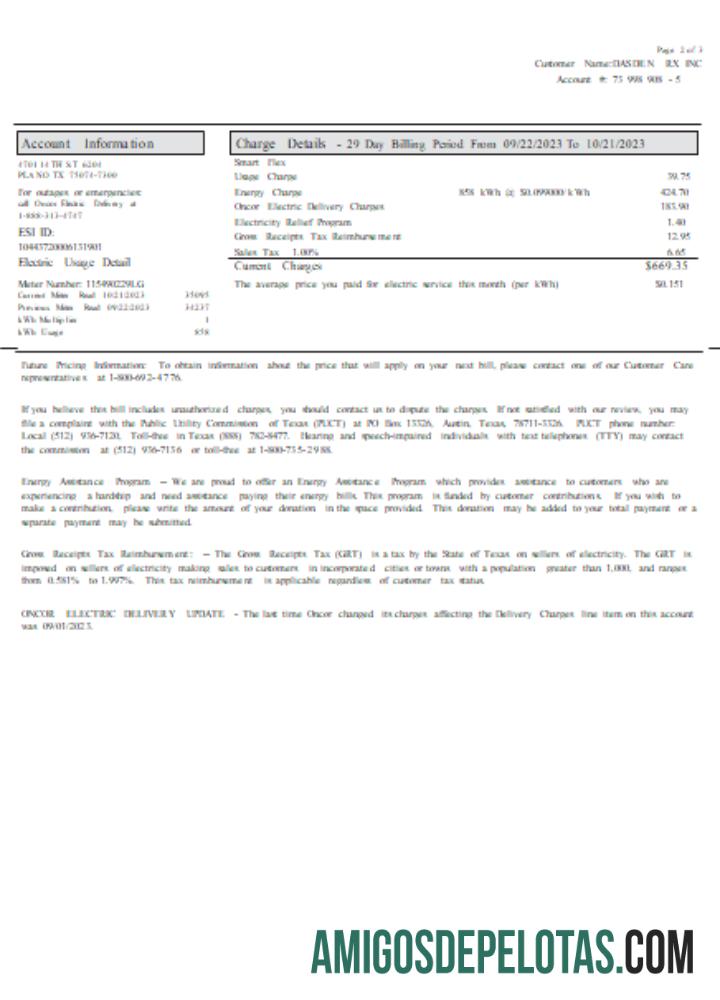 Projeto de lei de serviços públicos de energia do Texas Cirro, página 2, SCR modelo